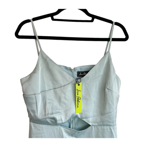 SAM EDELMAN Satin Cutout Midi Dress Mint Women's Size 6 NWT - Picture 4 of 10